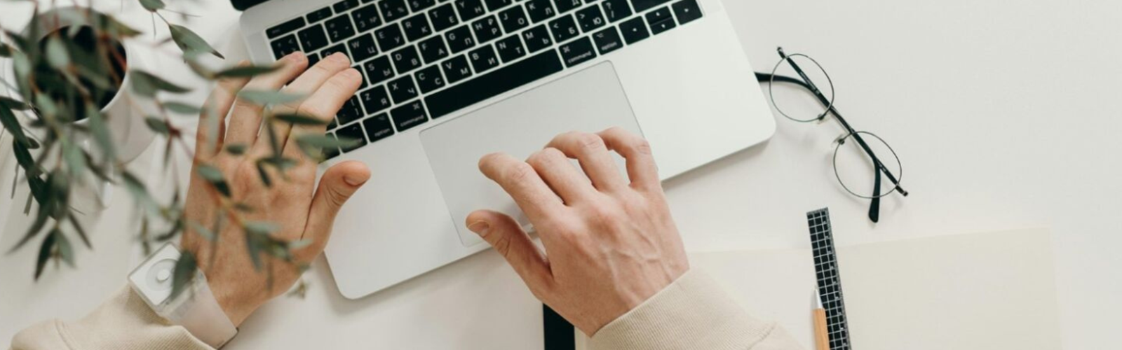 laptop and hands