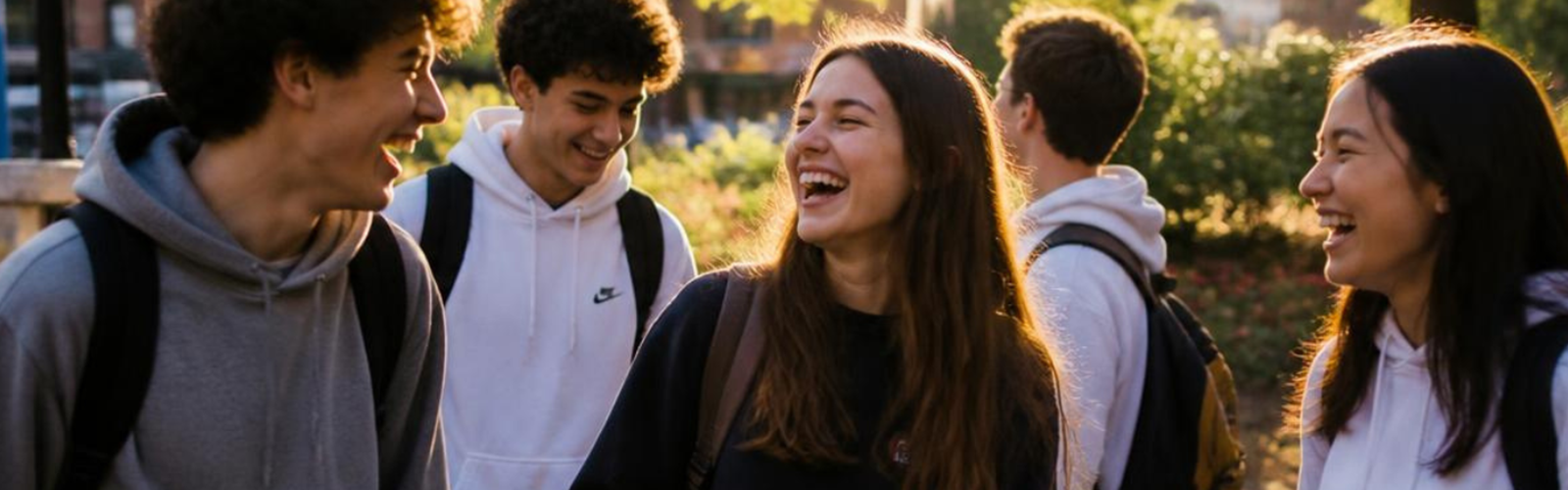 young people laughing